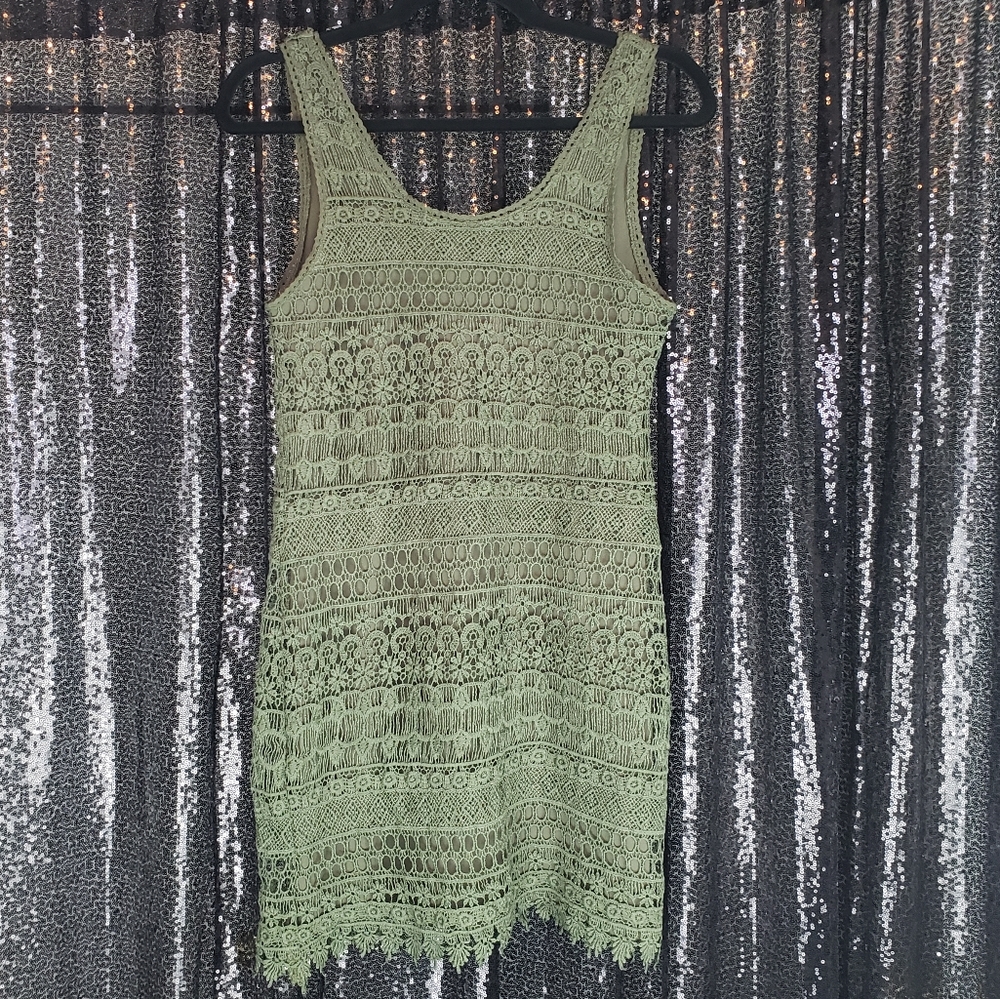 H&M Green Crochet Tank Top